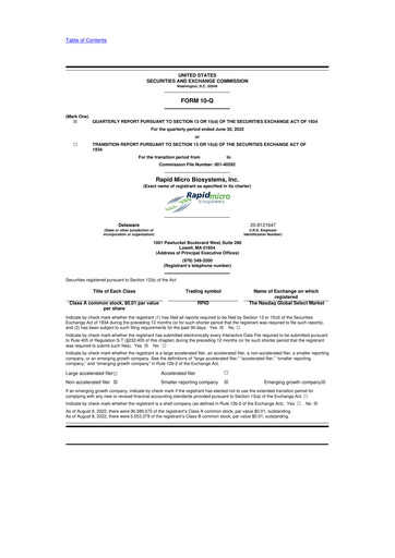 Thumbnail Rapid Micro Biosystems 10-Q Quarterly Report FY2022 