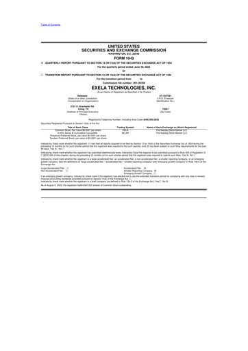 Thumbnail Exela Technologies
 10-Q Quarterly Report FY2022 