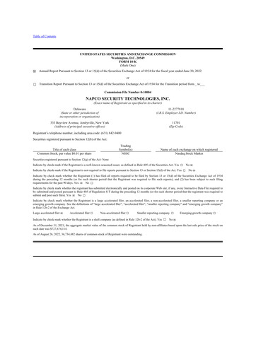 Thumbnail NAPCO Security Technologies 10-K Annual Report 2022