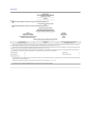 Thumbnail Sportsman's Warehouse 10-Q Quarterly Report FY2022 