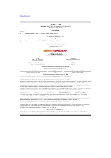 Thumbnail AutoZone 10-K Annual Report 2022