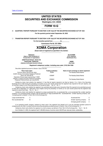 Thumbnail XOMA Royalty 10-Q Quarterly Report FY2022 