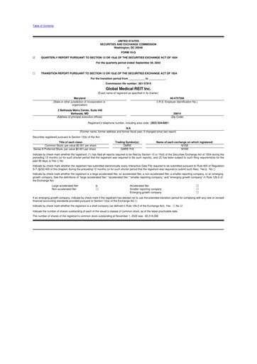 Vorschaubild Global Medical REIT
 10-Q Quartalsbericht 2022 