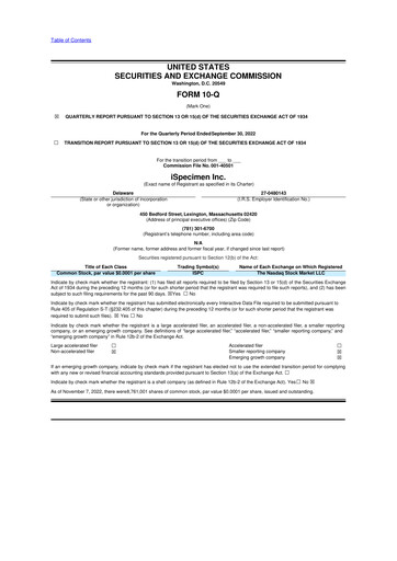 Thumbnail iSpecimen 10-Q Quarterly Report FY2022 