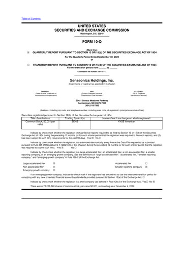 Thumbnail Senseonics Holdings
 10-Q Quarterly Report FY2022 