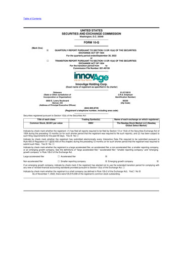 Miniature InnovAge 10-Q Rapport trimestriel 2023 