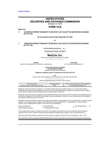 Thumbnail MaxCyte 10-Q Quarterly Report FY2022 