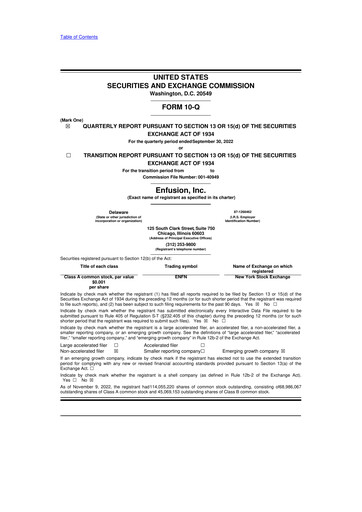 Thumbnail Enfusion 10-Q Quarterly Report FY2022 