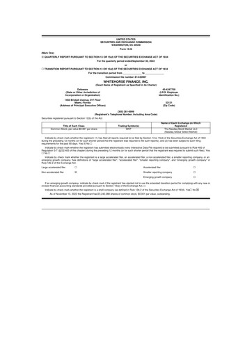 Vorschaubild WhiteHorse Finance 10-Q Quartalsbericht 2022 