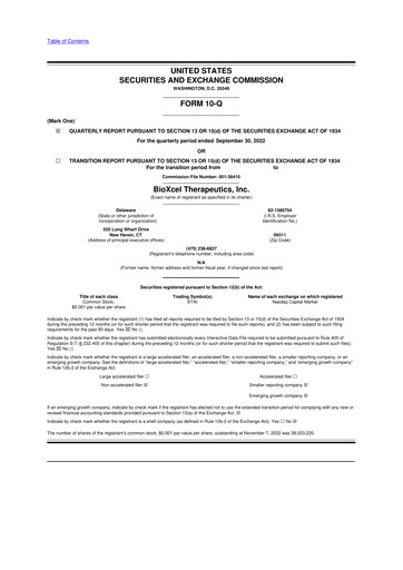 Thumbnail BioXcel Therapeutics 10-Q Quarterly Report FY2022 