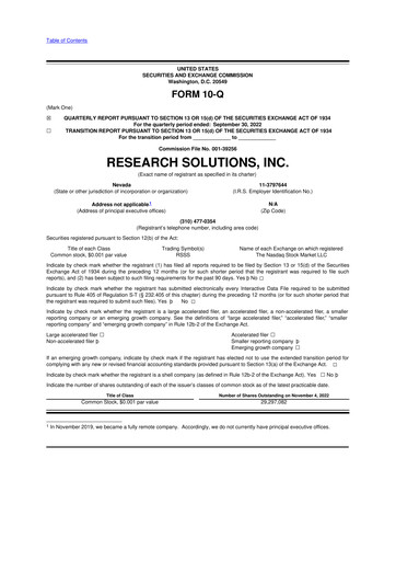 Miniature Research Solutions 10-Q Rapport trimestriel 2023 