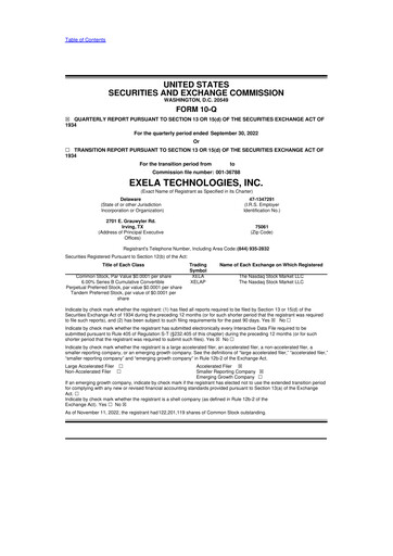 Thumbnail Exela Technologies
 10-Q Quarterly Report FY2022 