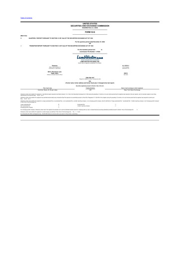 Thumbnail Lamb Weston 10-Q Quarterly Report FY2023 