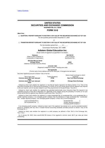 Thumbnail Adtalem Global Education
 10-Q Quarterly Report FY2023 