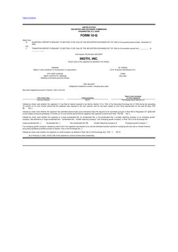 Thumbnail Inotiv 10-Q Quarterly Report FY2023 
