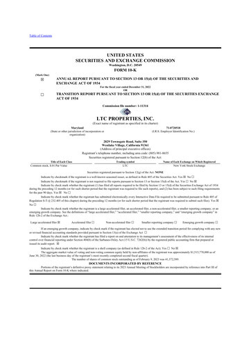 Thumbnail LTC Properties 10-K Annual Report 2022