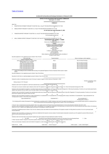 Thumbnail RELX 20-F Annual Report 