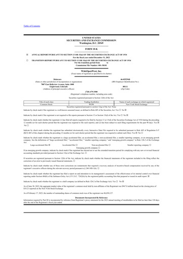 Thumbnail WideOpenWest 10-K Annual Report 2022