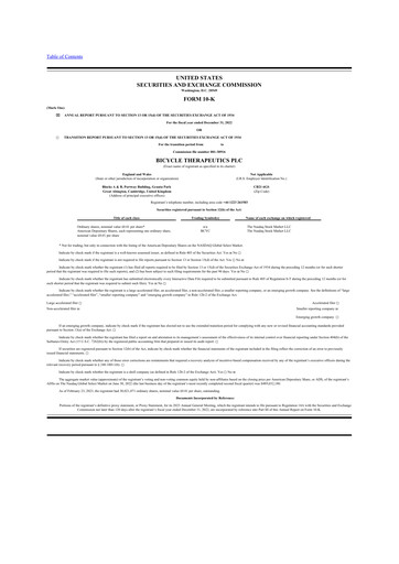 Thumbnail Bicycle Therapeutics 10-K Annual Report 2022