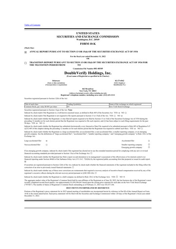 Miniature DoubleVerify 10-K Rapport annuel 2022