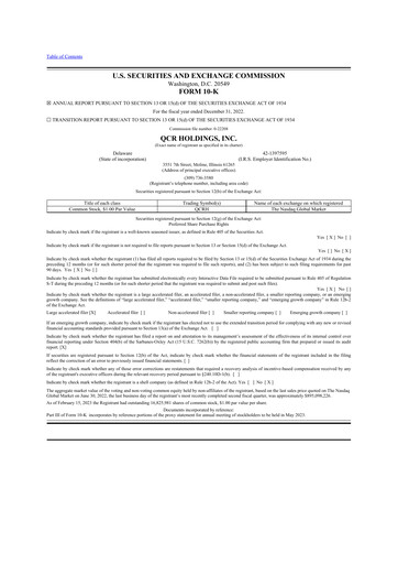 Thumbnail QCR Holdings
 10-K Annual Report 2022