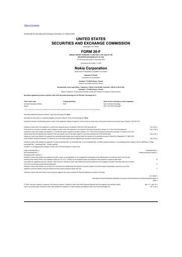 Miniature Nokia 20-F Rapport annuel 2022