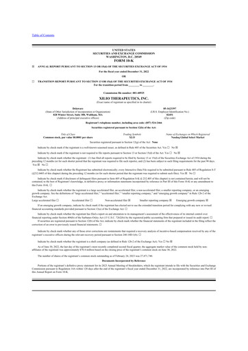 Thumbnail Xilio Therapeutics 10-K Annual Report 2022