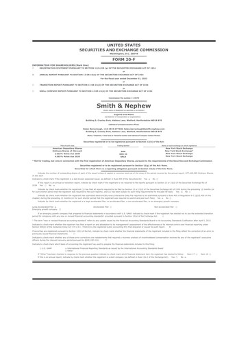 Miniature Smith & Nephew
 20-F Rapport annuel 2022