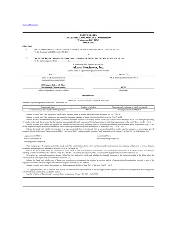 Thumbnail Akoya Biosciences 10-K Annual Report 2022