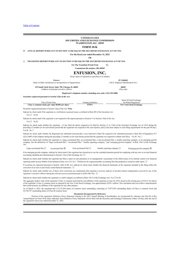 Thumbnail Enfusion 10-K Annual Report 2022