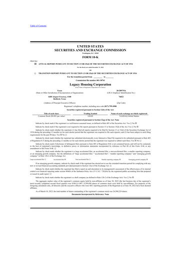 Thumbnail Legacy Housing Corporation 10-K Annual Report 2022