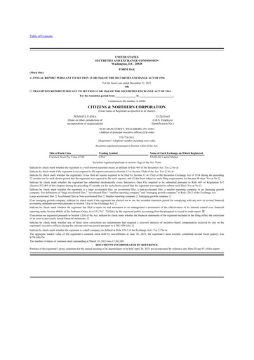 Thumbnail Citizens & Northern Corp 10-K Annual Report 2022