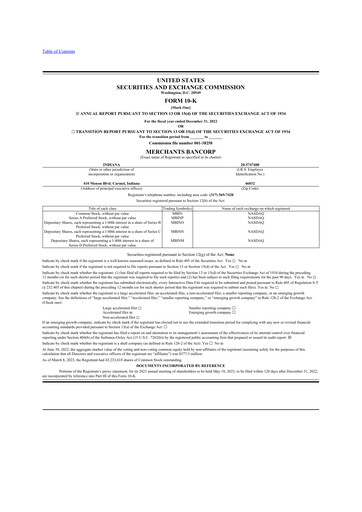 Thumbnail Merchants Bancorp 10-K Annual Report 2022