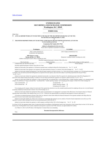 Thumbnail Armata Pharmaceuticals 10-K Annual Report 2022