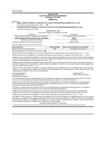 Thumbnail FS Bancorp 10-K Annual Report 2022