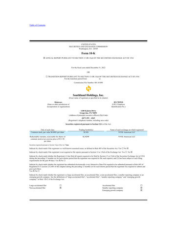 Thumbnail Southland Holdings 10-K Annual Report 2022