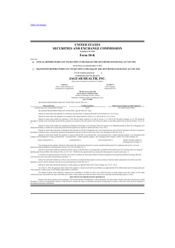 Thumbnail Jaguar Health 10-K Annual Report 2022