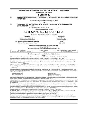 Thumbnail G-III Apparel Group 10-K Annual Report 2022