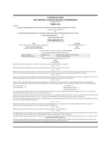 Thumbnail Kroger 10-K Annual Report 2022