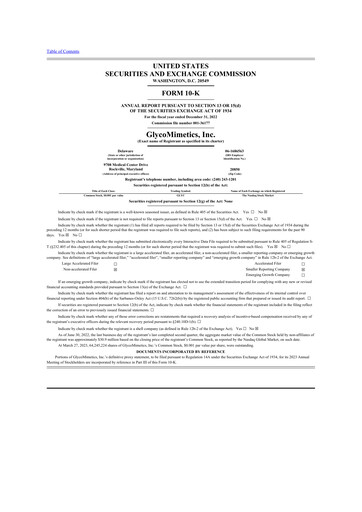 Thumbnail GlycoMimetics
 10-K Annual Report 2022