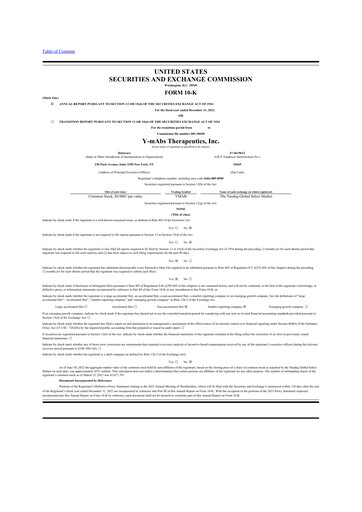 Thumbnail Y-mAbs Therapeutics
 10-K Annual Report 2022