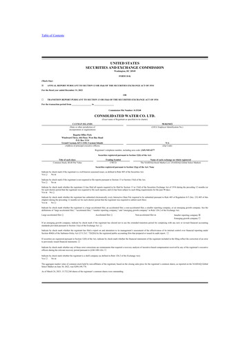 Thumbnail Consolidated Water 10-K Annual Report 2022