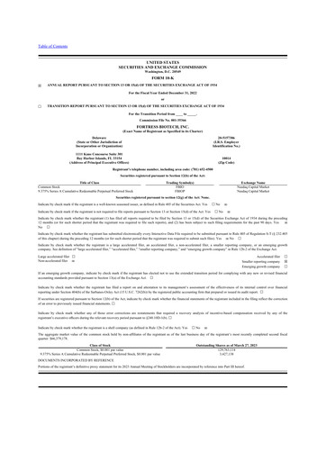 Vorschaubild Fortress Biotech
 10-K Jahresbericht 2022