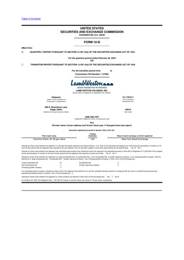 Thumbnail Lamb Weston 10-Q Quarterly Report FY2023 