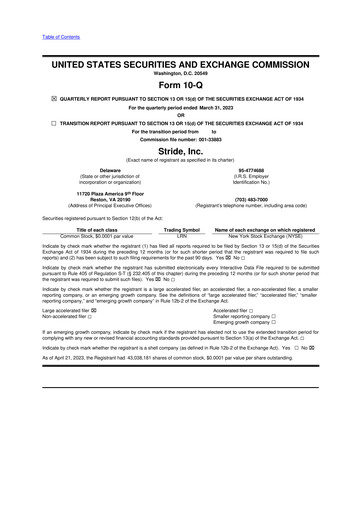 Thumbnail Stride (K12 Education)
 10-Q Quarterly Report FY2023 
