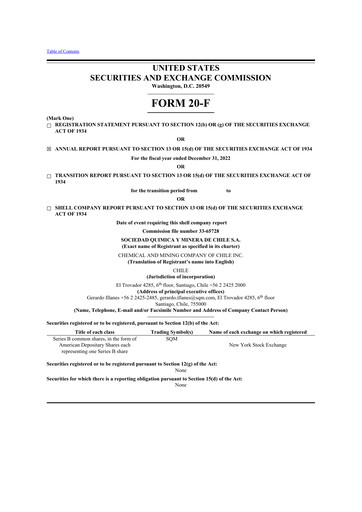 Thumbnail Sociedad Química y Minera 20-F Annual Report 2022