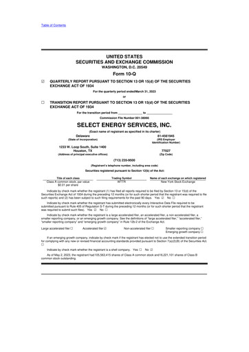 Thumbnail Select Water Solutions 10-Q Quarterly Report FY2023 