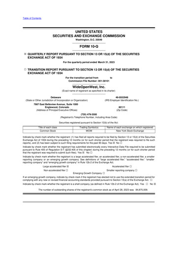 Thumbnail WideOpenWest 10-Q Quarterly Report FY2023 