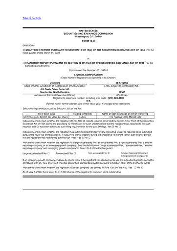 Miniature Liquidia Corporation 10-Q Rapport trimestriel  