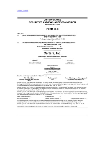 Vorschaubild Certara 10-Q Quartalsbericht 2023 